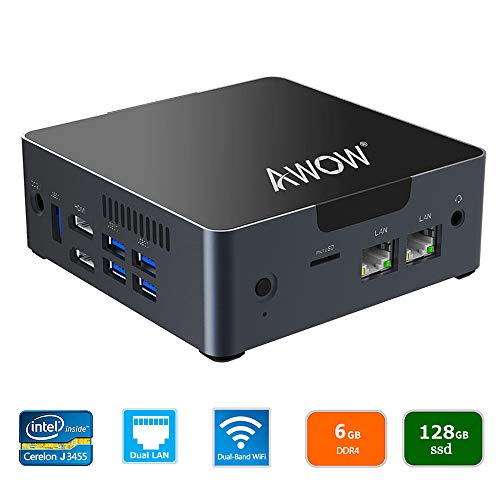 Mini PC Intel Celeron J3455 6GB DDR4, 128 GB SATA SSD, Mini Desktop