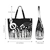 kkvhhyuo Black White Music Note Print Shoulder Bag for Women Large Tote Bag Reusable Foldable Everyday Carryall for Work Shopping Travel Beach Outings. #5