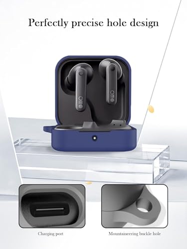Image of Xcreo Soft Silicone Headphones Case Cover With Keychain For CMF By Nothingg Buds Pro 2 (Blue)