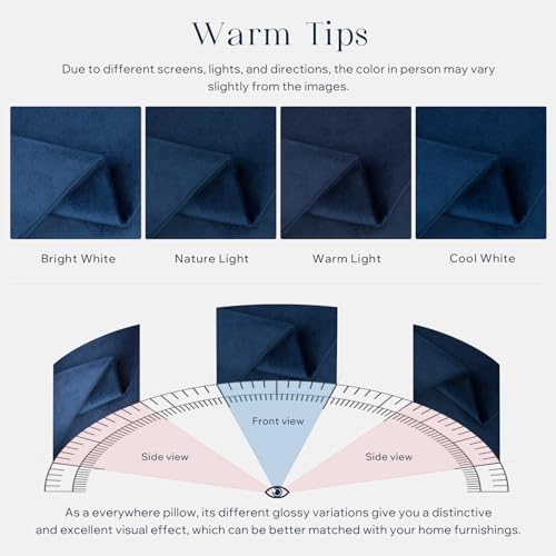 Phantoscope Pack of 2 Velvet Decorative Throw Pillow Covers Soft Solid Square Cushion Case for Couch Navy Blue 26 x 26 inches 65 x 65 cm