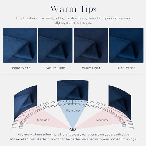 Phantoscope Pack of 2 Velvet Decorative Throw Decorative Pillow Cover Soft Solid Square Cushion Case for Couch Navy Blue 24 x 24 inches 60 x 60 cm