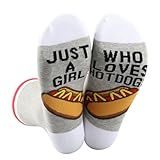 G2TUP Funny Hot Dogs Socks Hot Dogs Lover Gift Just A Girl Who Loves Hot Dogs Socks Hot Dogs Lover Merch (Hotdogs Socks)