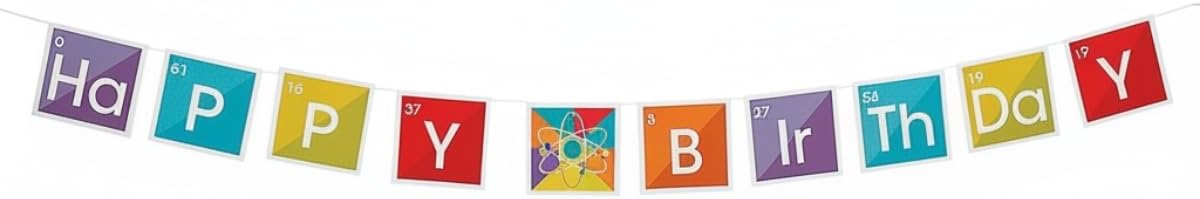 Fun Express - Science Party Birthday Banner for Birthday - Party Decor - Hanging Decor - Garland - Birthday - 1 Piece
