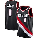 Herren Basketball Trikots - Portland Trail Blazer 0# Damian Lillard Trikots - Unisex Komfortable Basketball Sport Weste Top T-Shirt,A,L(175~180CM/75~85KG)