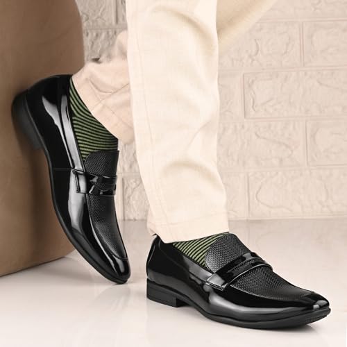 Image of Centrino Mens Formal Shoes |Slip on Design with Cushioned Insole for Comfort |Craftsmanship for All-Day Elegance (9753)