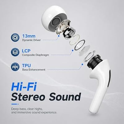 Wireless Earbuds Pro 3, Bluetooth 5.3 Noise Cancelling Ear buds with ANC,Immersive Stereo Sound,ENC Clear Calls,30H Playtime,IPX5 Waterproof,Touch Control,In-Ear Headphones for iPhone/ Android (white)