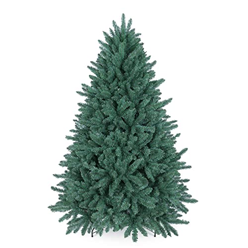 OasisCraft Christmas Tree 6ft Premium Hinged Blue Spruce Artificial Christmas Tree, Feel Real Christmas Full Tree, Unlit