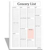 NIIVIIN Grocery List Magnet Pad for Fridge - 14 Categories with Notes Section, Magnetic Shopping List Pad, 50 Sheets