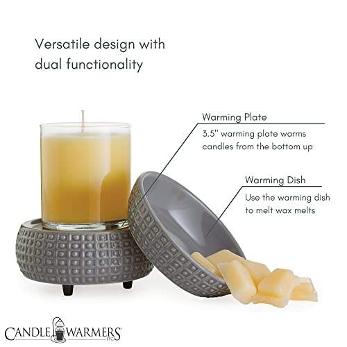 Candle Warmers Etc 2-In-1 Candle and Fragrance Warmer For Warming Scented Candles or Wax Melts and Tarts With To Freshen Room, Slate - Thumbnail 7