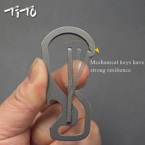 Tito Titanium Quick Release Key Chian Lightweight And Super Strong Round Shape Bottle Opener Key Ring (Square) #TOP4