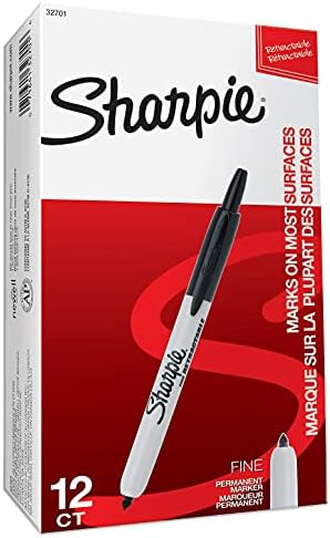 Sharpie Retractable Permanent Markers | Fine Point | Black | 12 Count