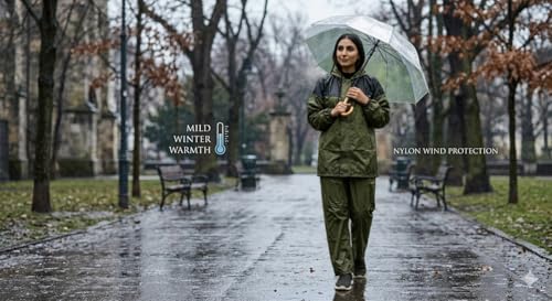 Image of Ranger Unisex 1 Set Rain Suit with Hooded Jacket & Trouser | TPU Coated Bike Riding Wear with Seam Sealed Protection