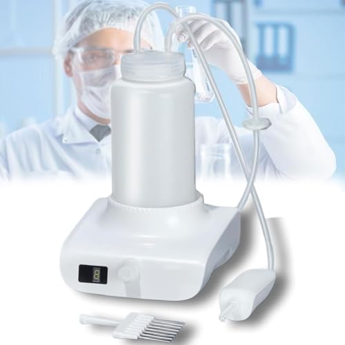 Reciclador de líquidos de residuos de laboratorio, colector de líquido de 1 litro con tasa de aspiración de 1,6 l/min, vacío máximo de 0,06 MPa, perilla digital de 8 velocidades para filtración al