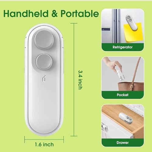 Image of Electric Bag Sealer with Cutter for Plastic Bags - Handheld Rechargeable Sealing Device
