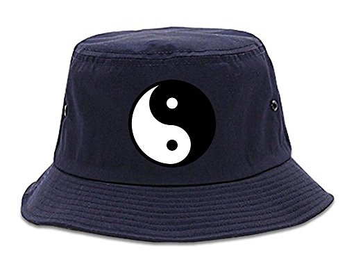 Kings Of NY Yin and Yang Chest Graphic Mens Bucket Hat Navy Blue