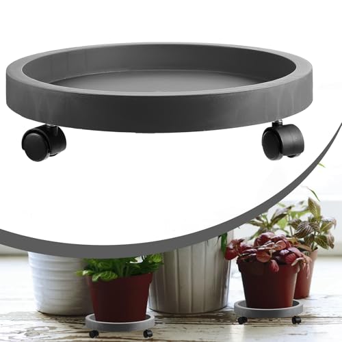 Plateau à rouleaux pour pots de fleurs support robuste plastique bonsaïs