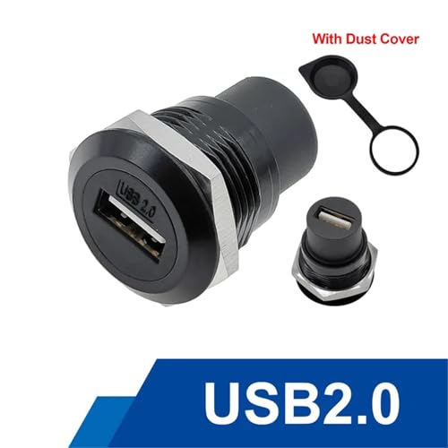 Módulo conector de red redondo tipo D para montaje en panel con USB 2.0 y tapa, 10 unidades 2