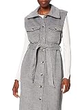 OBJECT Damen OBJVERA Owen S/L Long Waistcoat NOOS Weste, Medium Grey Melange, 34