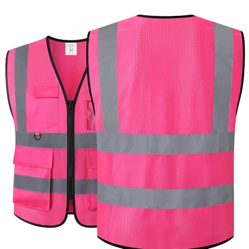 Image of Safety Vest for Men Women Hi Vis Vest with Pockets Mesh High Visibility Vests Meets ANSI /ISEA Standards