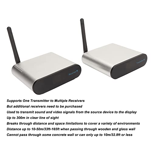 Rca Av Transmitter Receiver, Wireless Sound Video Sender Receiver Clear Image 100‑240V Noiseless 8 Channel Plug And Play Aluminum Alloy For Tv (Us Plug) #TOP3