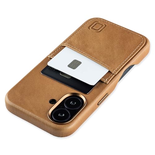 Coque cuir iPhone 16 chic Dockem V2 avec porte-carte élégant et métal M2GL