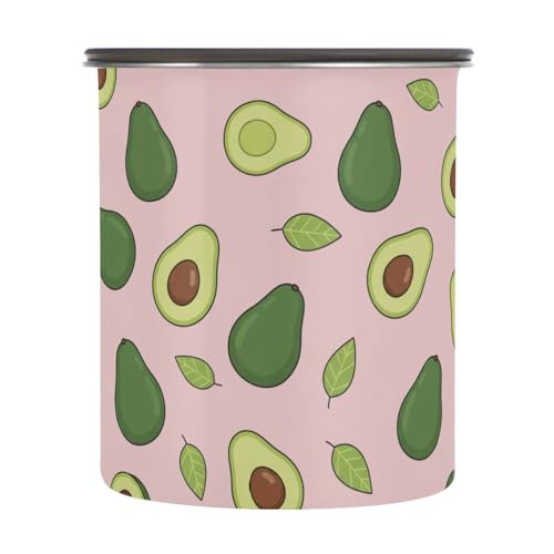 Contenedor de Café Estilo Hojas en Acero Inoxidable 900 ml