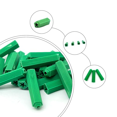 Image of M6 Green Plastic Masonry Screw,Wall Plug Bolt Expansion Bolt,Plastic Expansion Screw Expansion Pipe Into The Wall Rubber Particles(1pack /200pcs)