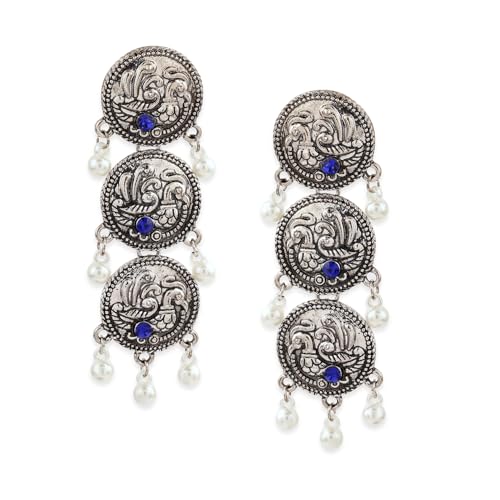 Image of Rubans Oxidised Dangle Earrings Boho Stylish Trendy Jewellery Gift for Women & Girls