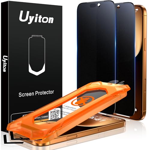 Uyiton for iPhone 17 Pro Max Matte Privacy Screen Protector - Anti-Fingerprint [Easy to Install] Anti-Spy Shatterproof Full Coverage 9H Tempered Glass Screen Cover 2 Pack