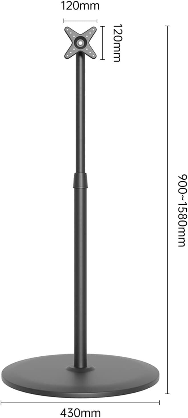 Braccio per Monitor, Supporto TV da Pavimento, Adatto per Schermi TV da 14 A 30 Pollici, Base con Regolazione in Altezza Girevole.