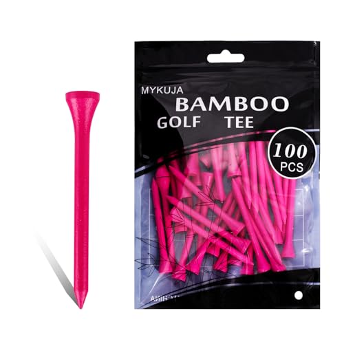 MYKUJA Bamboo Professional Tees, Pink, 100pc, 2 3/4 Inch