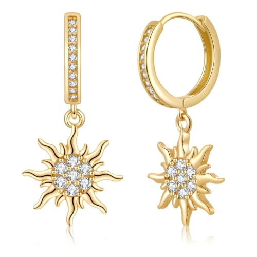 ToHeart Gold Plated Sun Earrings for Women Sun Dangle Earrings by ToHeart - Used condition - US$8.70