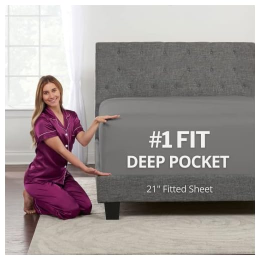 Queen Fitted Sheet Only Deep Pocket – Extra Deep Pocket Queen Fitted Sheet Deep Pocket Fitted Sheet Deep Fitted Sheets Queen Size Queen XL Sheets for Thick Mattress Pillow Top Air Mattress 18 20 Inch