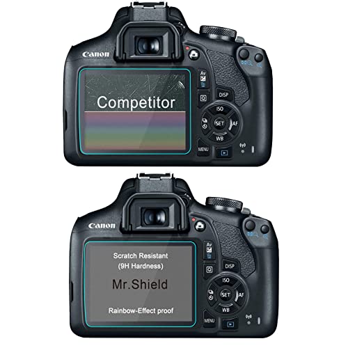 Mr.shield [3-Pack] Screen Protector For Canon Eos Rebel T7 T6 T5(2000D 1300D 1200D) Dslr Camera [Tempered Glass] [Japan Glass With 9H Hardness] Screen Protector With Lifetime Replacement #TOP3