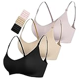 HOFISH Plus Size Ultra-Soft Maternity Bras Push Up Wire-Free Nursing Bras for Breastfeeding 3Pack BlackBeigePink L