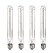 Confezione da 4 Lampadine a Filamento Lungo Tubolare Stile Vintage E27 4W, Sostituisce Lampadine Alogene da 40W, 220-240V AC, 2700K Luce Bianca Calda 400LM