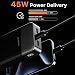 JUOVI Tragbare Powerbank 20000mAh Schnellladefunktion, 45W Akku Pack Power Bank Schnellladen 2 USB-C 2 USB-A mit LED-Anzeige, Akkubank Kompatibel mit Phone, Laptop, Tablet, Notebook J2621 (Schwarz)