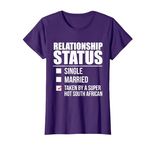 Relationship Status Taken Hot South African South Africa T-Shirt, Women, Purple, Large