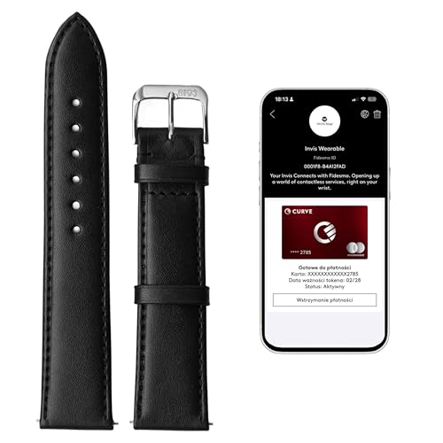 INVIS TOSCANA Correa de reloj con función de pago sin contacto, color negro:...