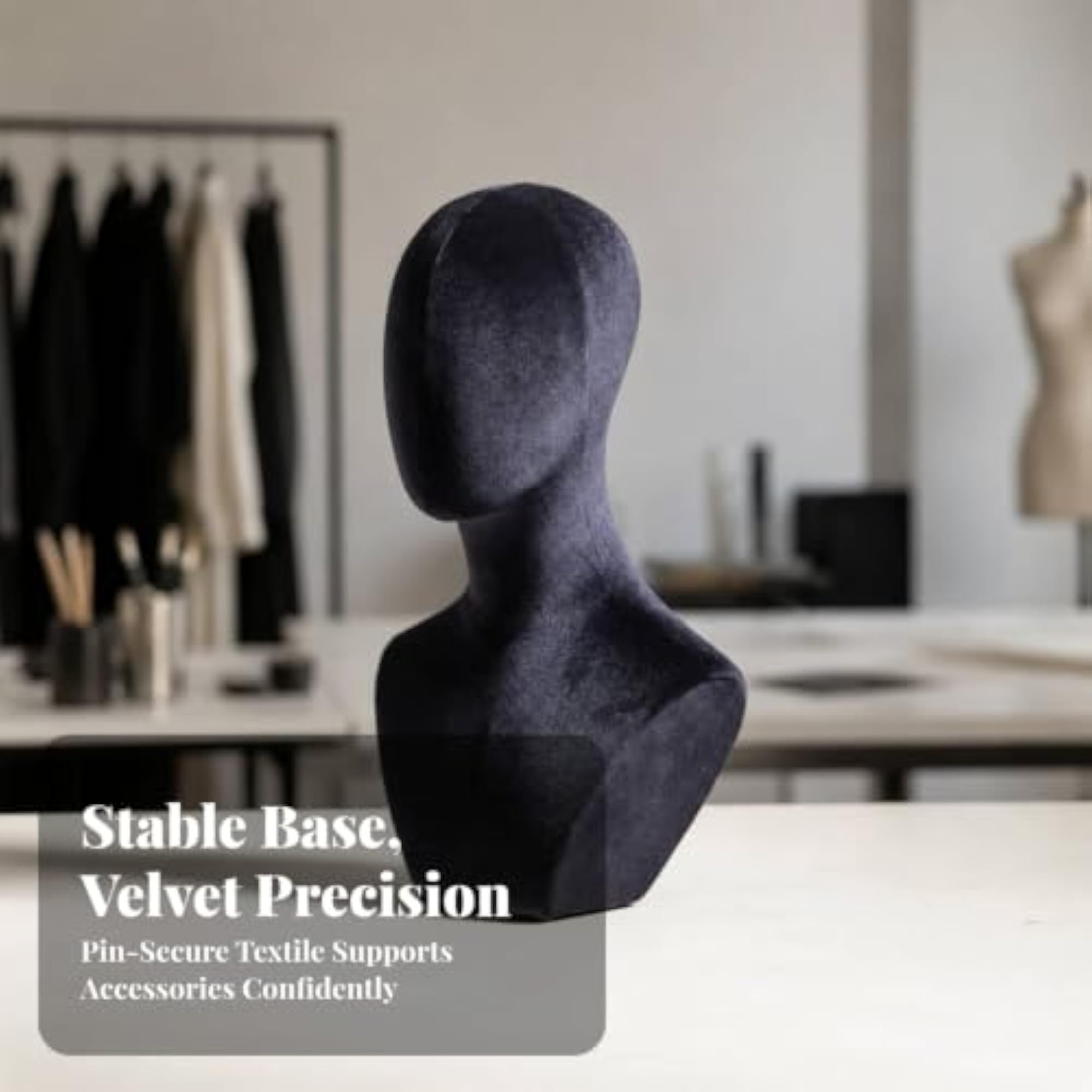 Textile-Covered Display Bust for Boutique