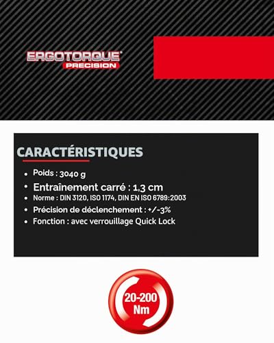 KS Tools ERGOTORQUE precision ERGOTORQUE®precision Jeu de clés dynamométriques avec cliquet 12 12.5 mm 20 200 Nm - vue 5