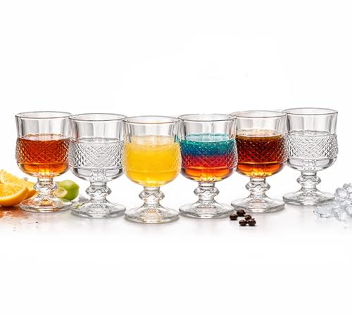 Image of bellemax Classy Shot Glass for Espressos, Spirits & Liquors,Whiskey, Vodka Shot, Tequila Shot, Wine Tasting, Cocktail Pour, Bar Accessory & Home Decor Parties Glasses Set of 6 (BR-11)