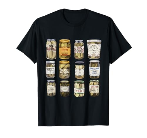 Enlatado Pickles Lover Vintage Pickle Jar Pepino Camiseta