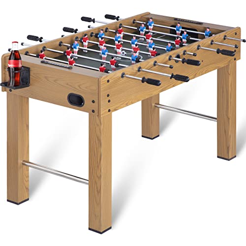 Raychee 48In Foosball Table, Competition Sized Soccer Table W/ 2 Balls, 2 Cup Holders 2X4Ft For Kids, Adults, Suit For 4 Players, Football Table For Home, Game Room, Arcade (Wood Grain) #TOP24