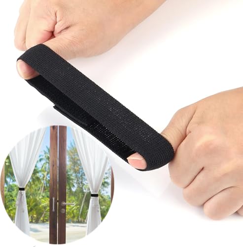 Generisch Hosenklammer Fahrra,4 Stück Elastische Hosenklammern Schwarze Stiefelblusen Knöchelhosengurte Military Bootstraps Klettband für Wandern,Camping,Wathosen,Angeln,Militäruniformen (30x300mm)