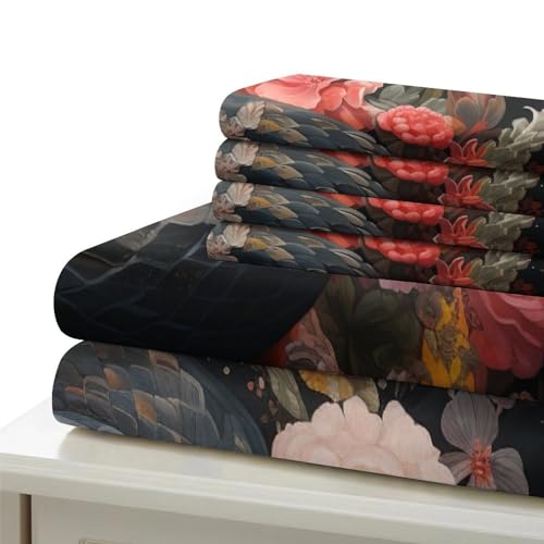 Housse de couette serpent 3D 135x200 parure lit microfibre