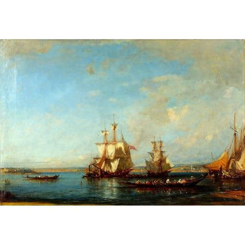Toile Félix Ziem Caiques et voiliers au Bosphore pour sublimer votre chambre