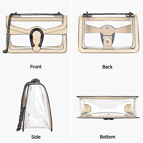 Image of Joryin Women's Stadium Approved Crossbody Bag for Women, Small Clear Bag Shoudler Purse with Chain Strap