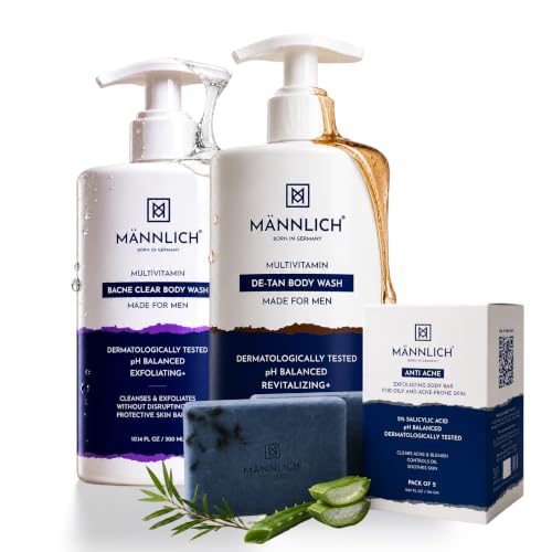 Body Wash + Soap Kit | De-Tan + Bacne Body Wash + Anti-Acne Soap | Reduces Tan & Clears Acne-image-8