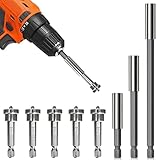 Teursa 8PCS Drill Bit Extension Set, Magnetic Power drill Bit Holder, hex shank drill bit Extender(2